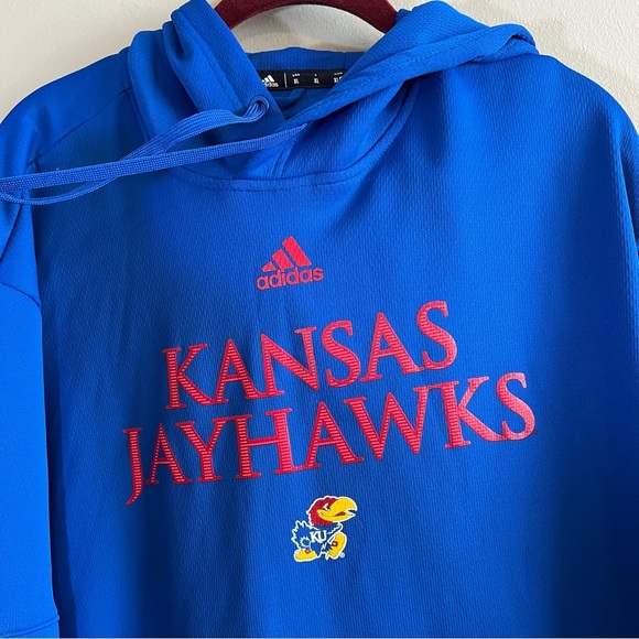 Adidas Blue Kansas Jayhawks KU Hoodie XL - Picture 2 of 10